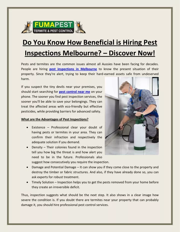 do you know how beneficial is hiring pest