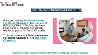 Movie Names For Dumb Charades