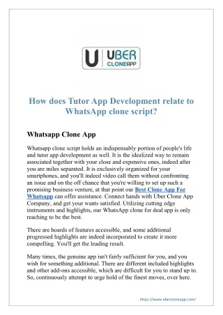 how does tutorapp development relate to whatsapp