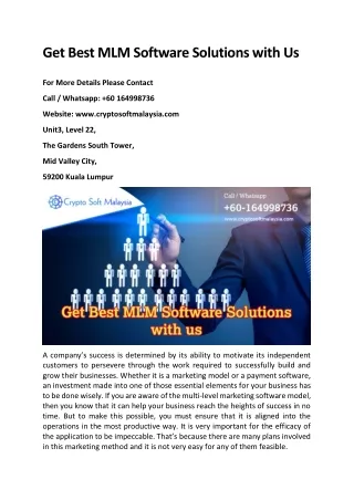 get best mlm software solutions with us
