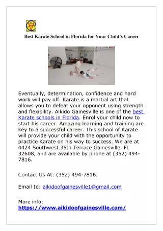 Best Karate School in Florida for Your Child’s Career