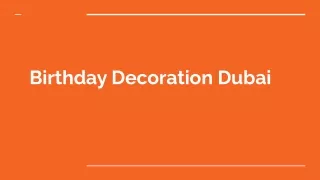 Birthday Decoration Dubai