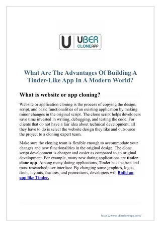 whatare theadvantages of buildinga tinder likeapp