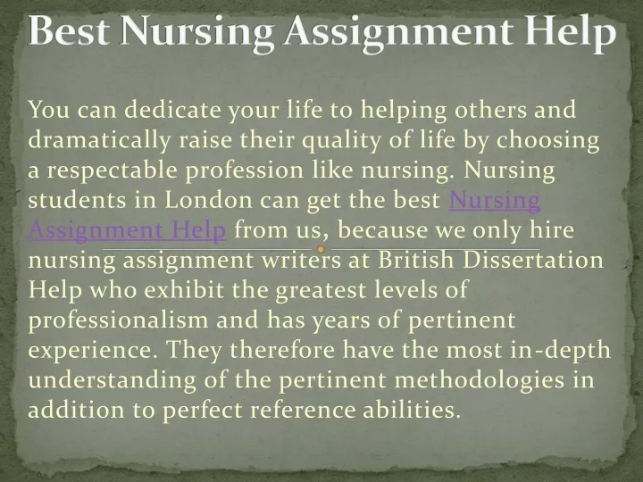 best nursing assignment help