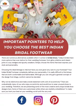 Buy The Best Indian Bridal Footwear