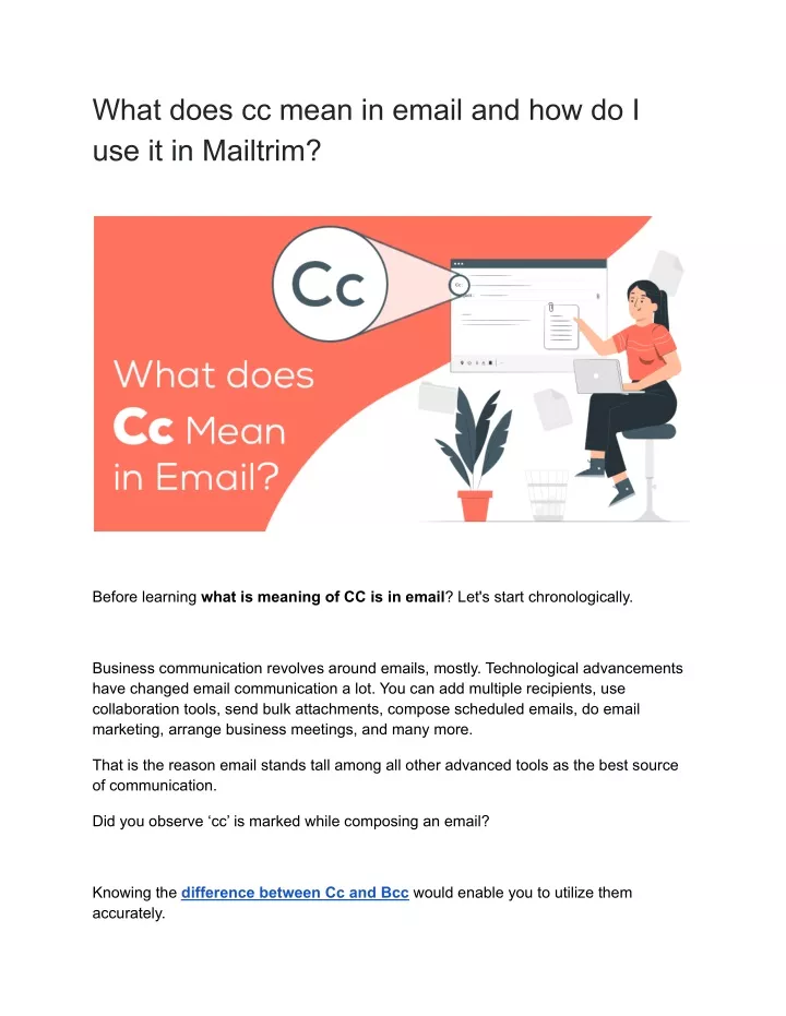 PPT - What Does Cc Mean In Email And How Do I Use It In Mailtrim ...