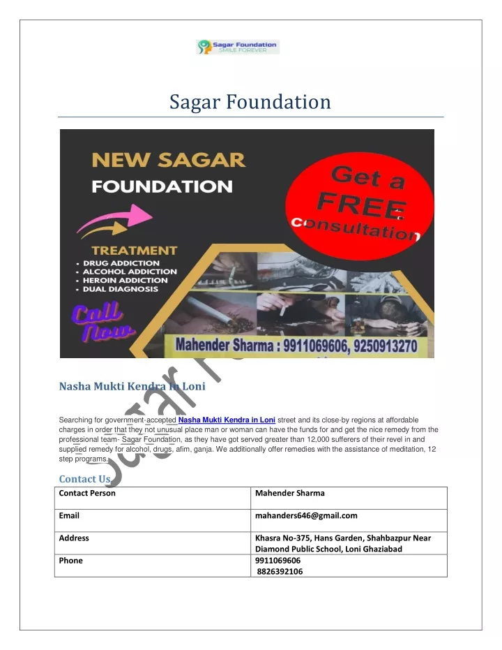 sagar foundation