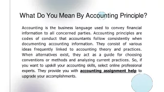 what do you mean by accounting principle