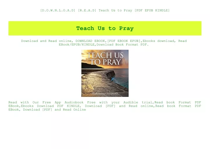 d o w n l o a d r e a d teach us to pray pdf epub