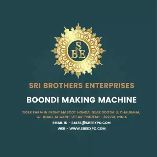 Boondi making machine sri brothers enterprises
