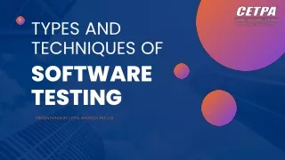 Types And Techniques Of Software Testing