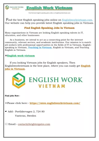 English speaking jobs for freshers