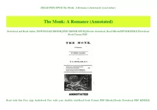 [READ PDF] EPUB The Monk A Romance (Annotated) {read online}