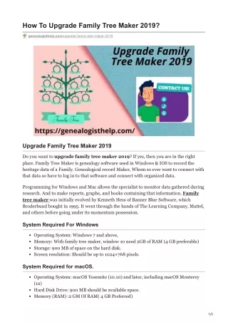 How To Upgrade Family Tree Maker 2019 |Genealogist Help