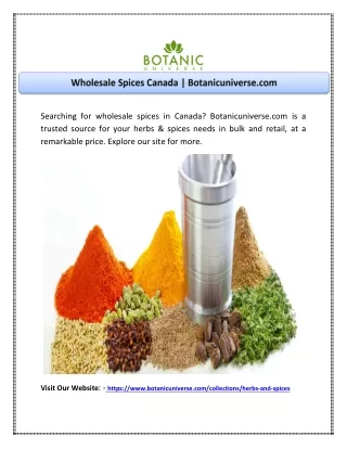 searching for wholesale spices in canada