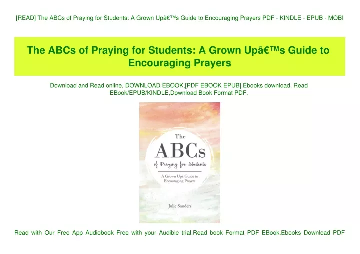 read the abcs of praying for students a grown