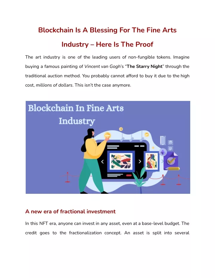 blockchain is a blessing for the fine arts