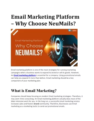 Email Marketing Platform with Neumails