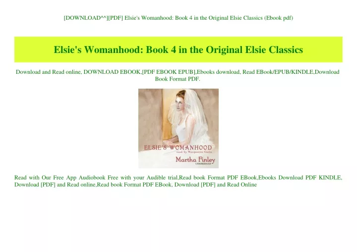 download pdf elsie s womanhood book