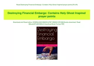 Read Destroying Financial Embargo Contains Holy Ghost Inspired prayer points [R.A.R]