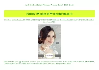 {epub download} Felicity (Women of Worcester Book 4) [BEST Ebook]