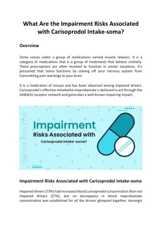 What Are the Impairment Risks Associated with Carisoprodol Intake-soma