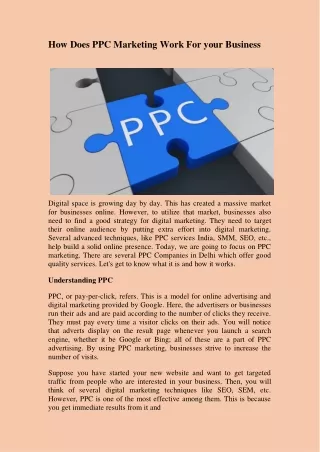 How does PPC advertising help your business