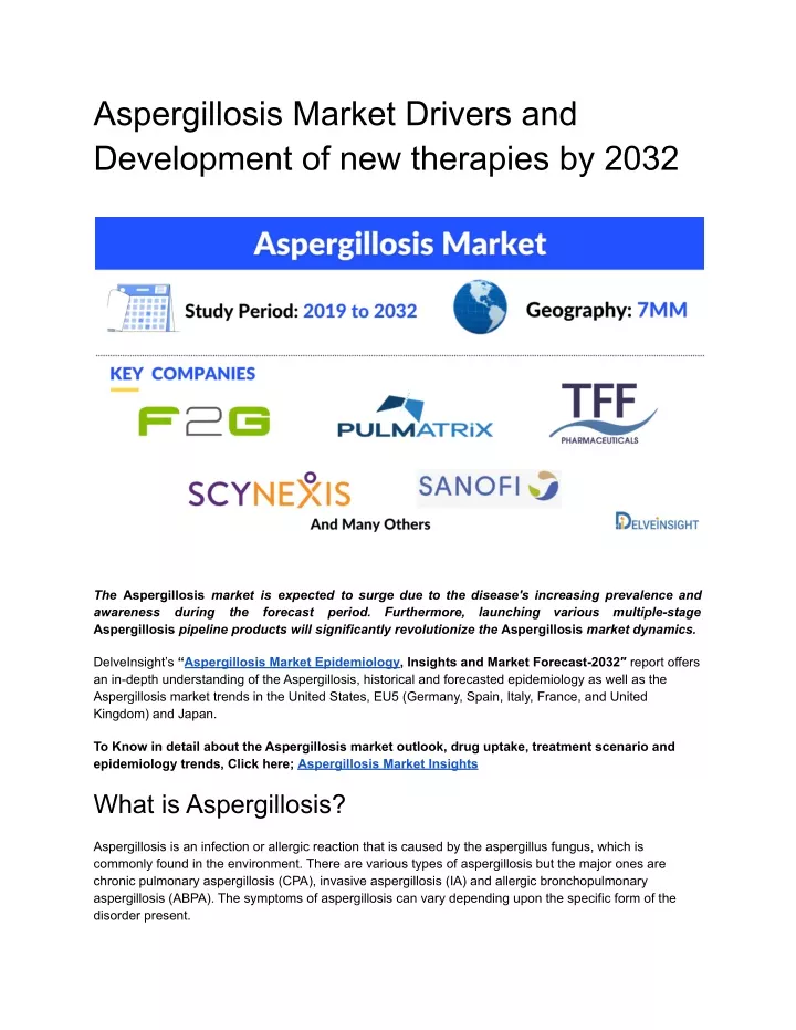 aspergillosis market drivers and development