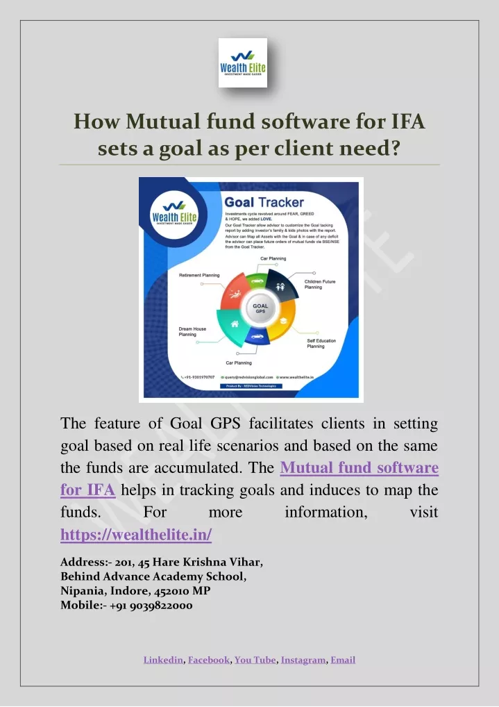 how mutual fund software for ifa sets a goal