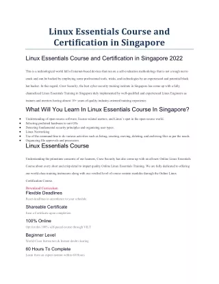 linux essentials course and certification