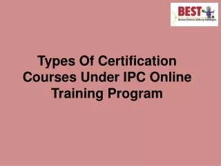 types of certification courses under ipc online