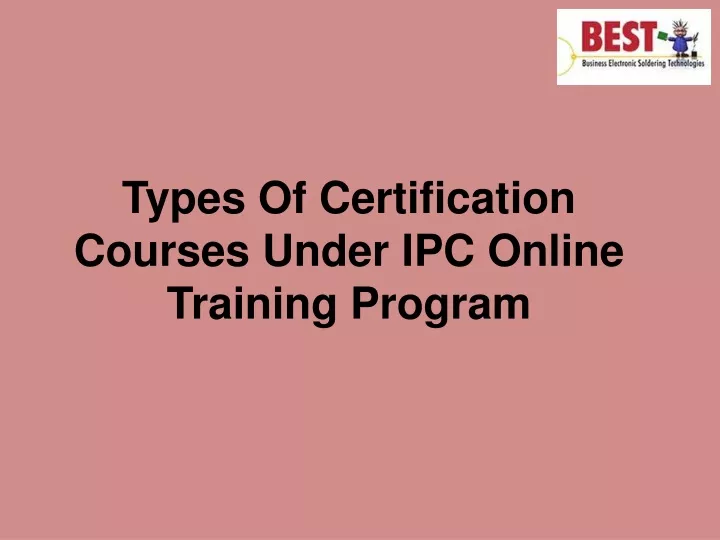 types of certification courses under ipc online