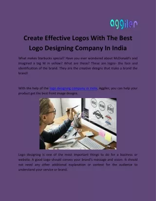 Create Effective Logos With The Best Logo Designing Company In India
