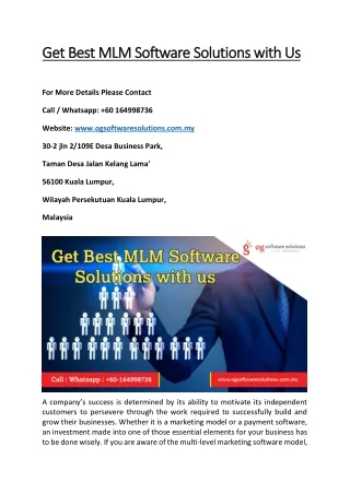 get best mlm software solutions with us get best