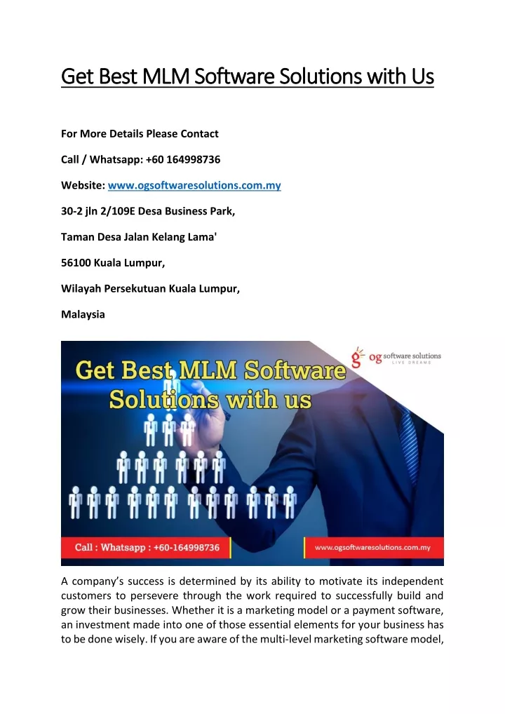 get best mlm software solutions with us get best