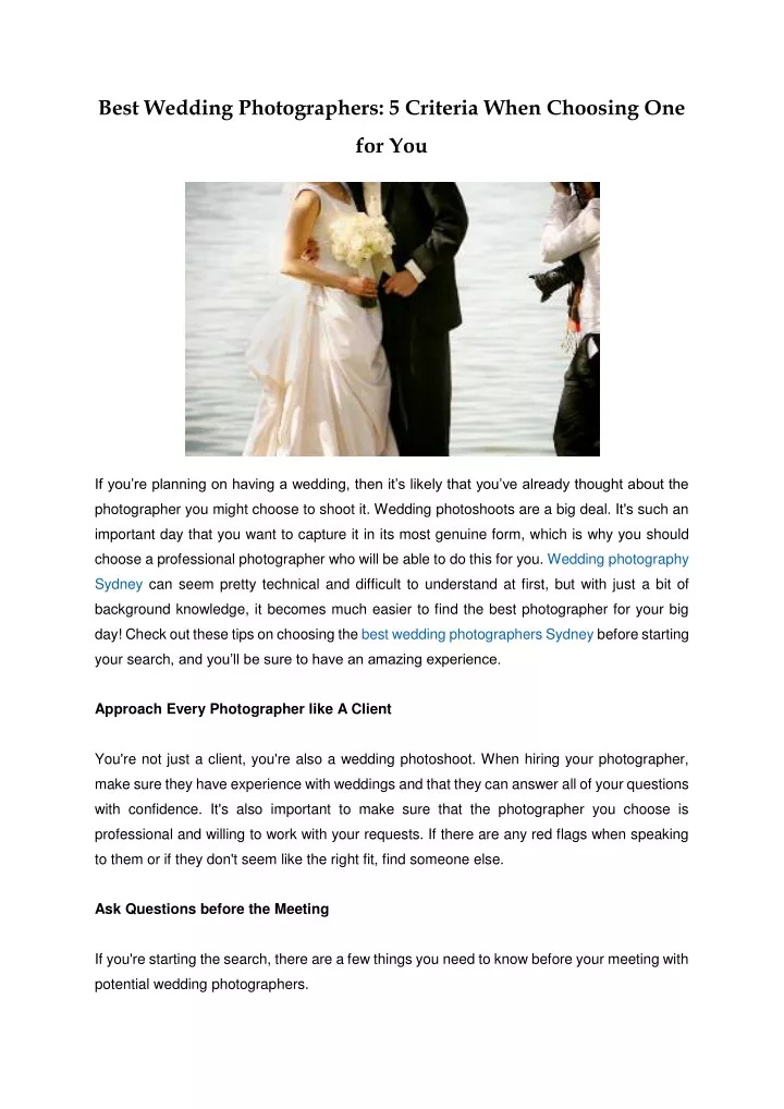 best wedding photographers 5 criteria when