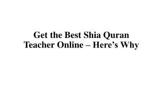 Get the Best Shia Quran Teacher Online –