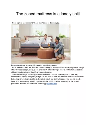 the zoned mattress is a lonely split