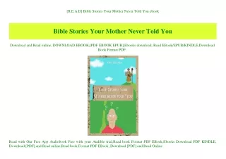 [R.E.A.D] Bible Stories Your Mother Never Told You ebook