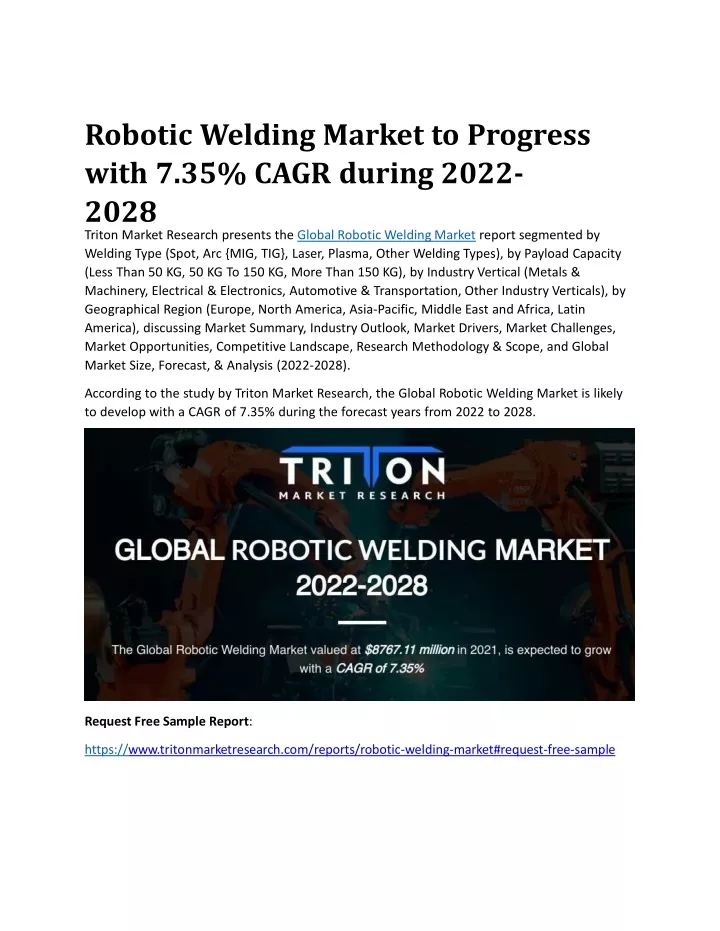 robotic welding market to progress with 7 35 cagr