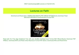 BEST download [epub]$$ Lectures on Faith [R.A.R]