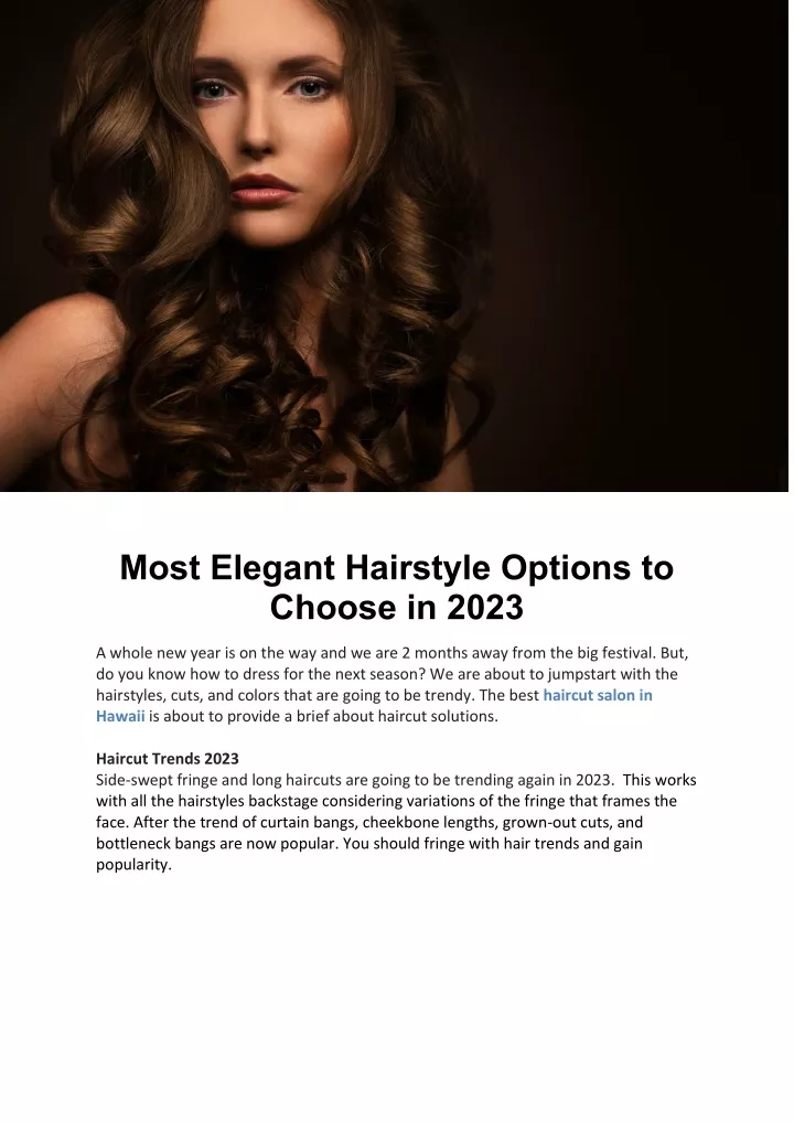 most elegant hairstyle options to choose in 2023