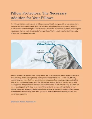 pillow protectors the necessary addition for your