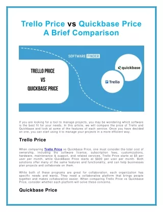 trello price vs quickbase price a brief comparison
