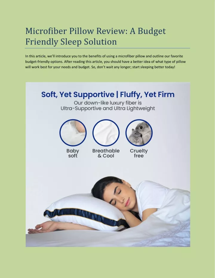microfiber pillow review a budget friendly sleep