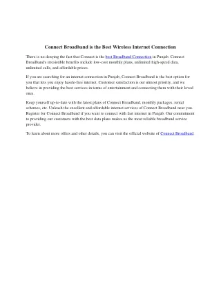 connect broadband is the best wireless internet