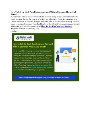 How To Set Up Cash App Business Account With A Common Phone And Email?