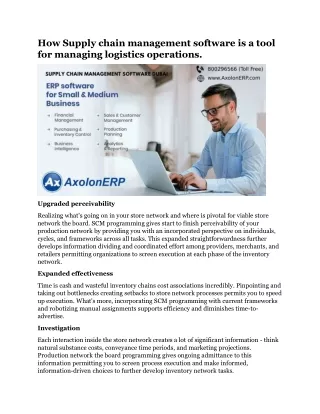 how supply chain management software is a tool