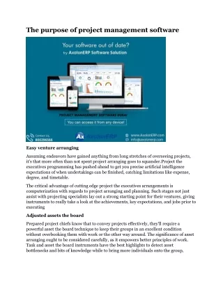 the purpose of project management software
