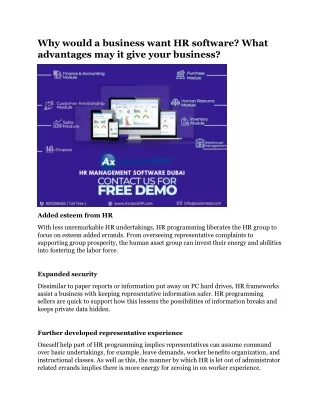 why would a business want hr software what